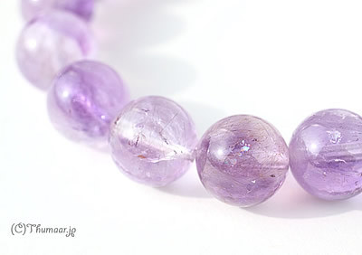 アメジストエレスチャルのブレスレッ