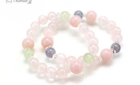 ローズクォーツとピンクオパールのブレスレット